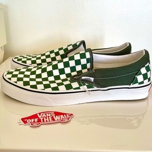 VANS New Classic Slip-On (Checkerboard)Thyme/TrueWht U.S. Size 11.0 Men